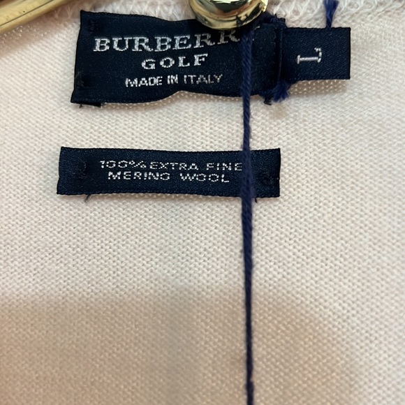 Burberry Extra Fine Merino Wool Golf Sweater Size L - Picture 3 of 11